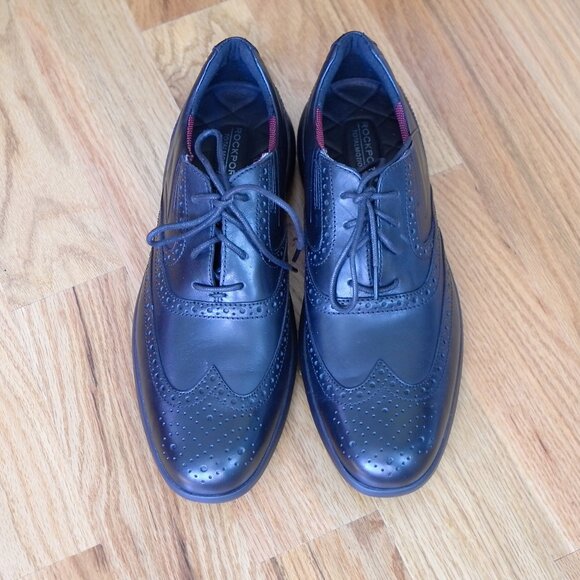 Rockport NEW Men's Total Motion Advance Wingtip Oxford Leather Black CH9690 9.5M - Picture 2 of 15